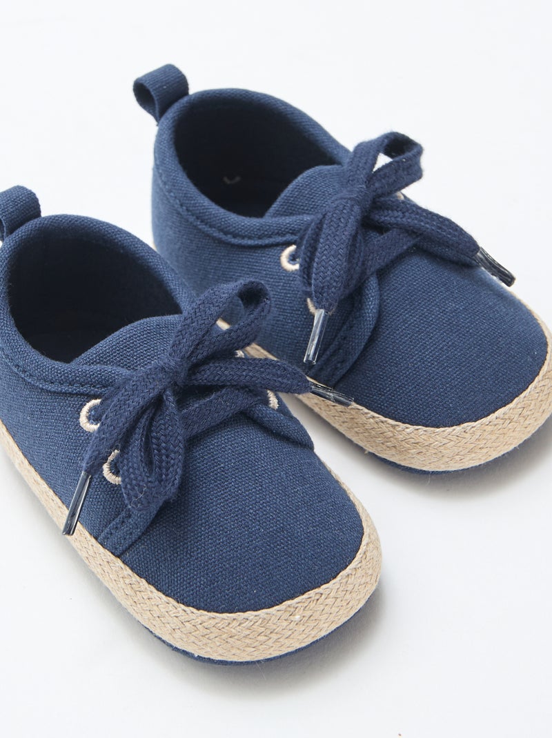 Baskets à lacets en tissu Bleu - Kiabi