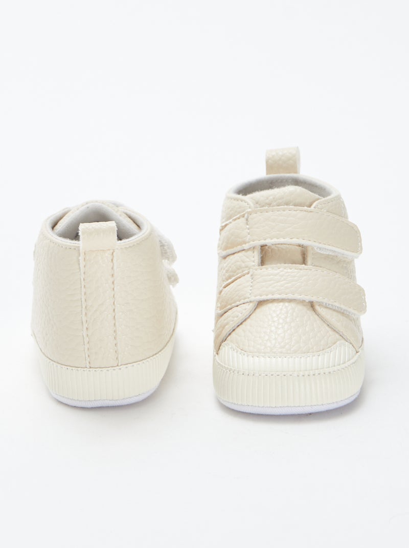 Baskets à scratchs BEIGE - Kiabi