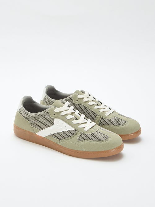 Baskets basses avec détails en textile - Kiabi