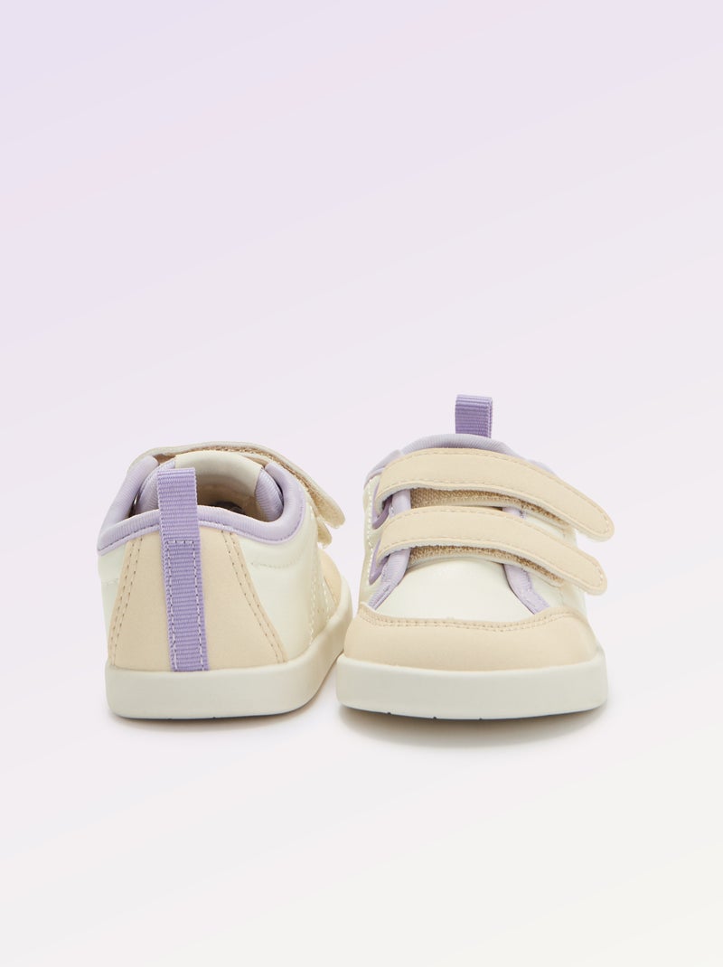 Baskets basses avec ouverture par scratch Blanc - Kiabi