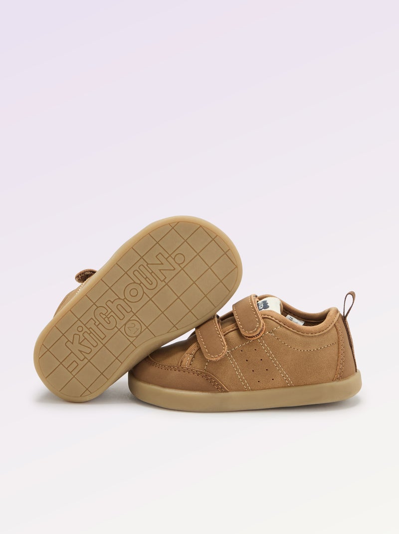 Baskets basses avec ouverture par scratch Jaune - Kiabi