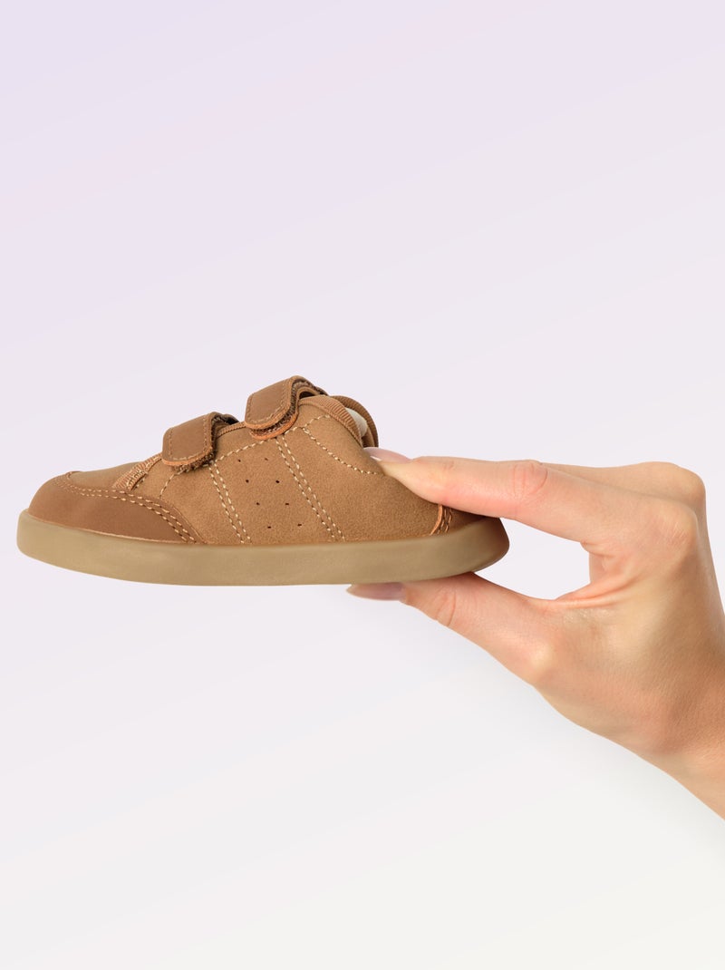 Baskets basses avec ouverture par scratch Jaune - Kiabi