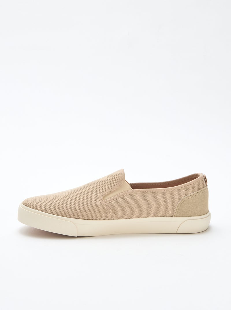 Baskets basses slip-on en mesh Beige - Kiabi