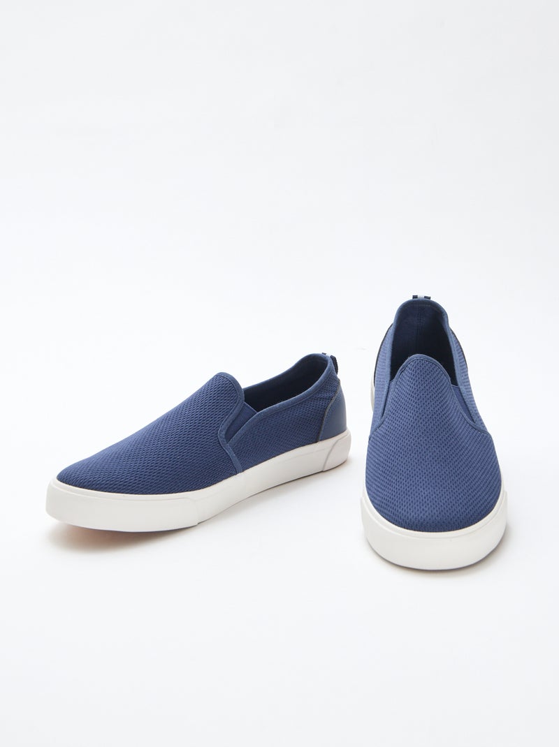 Baskets basses slip-on en mesh Bleu - Kiabi