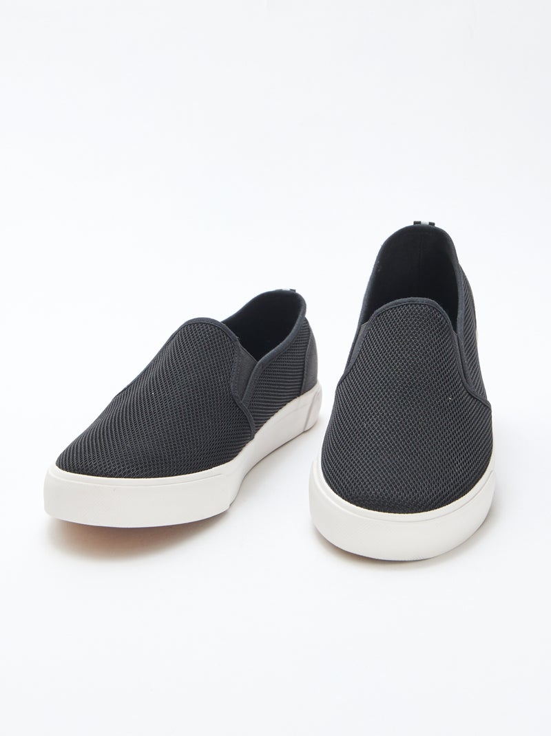 Baskets basses slip-on en mesh Noir - Kiabi