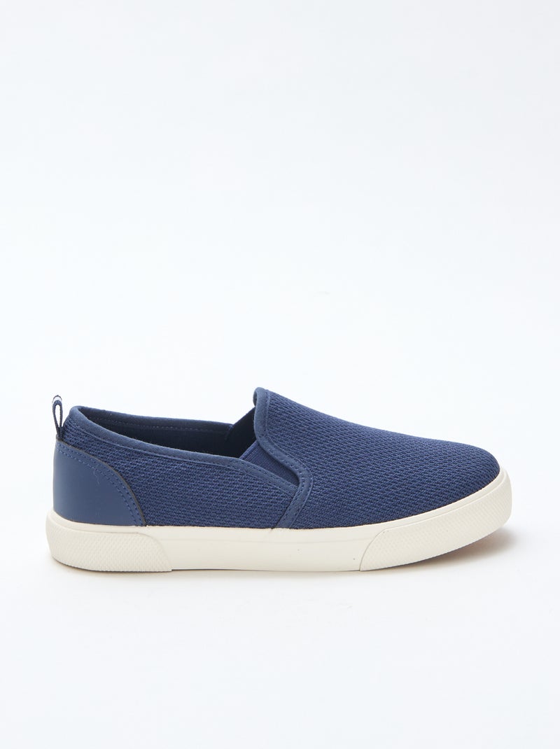 Baskets basses slip-on en mesh uni Bleu - Kiabi