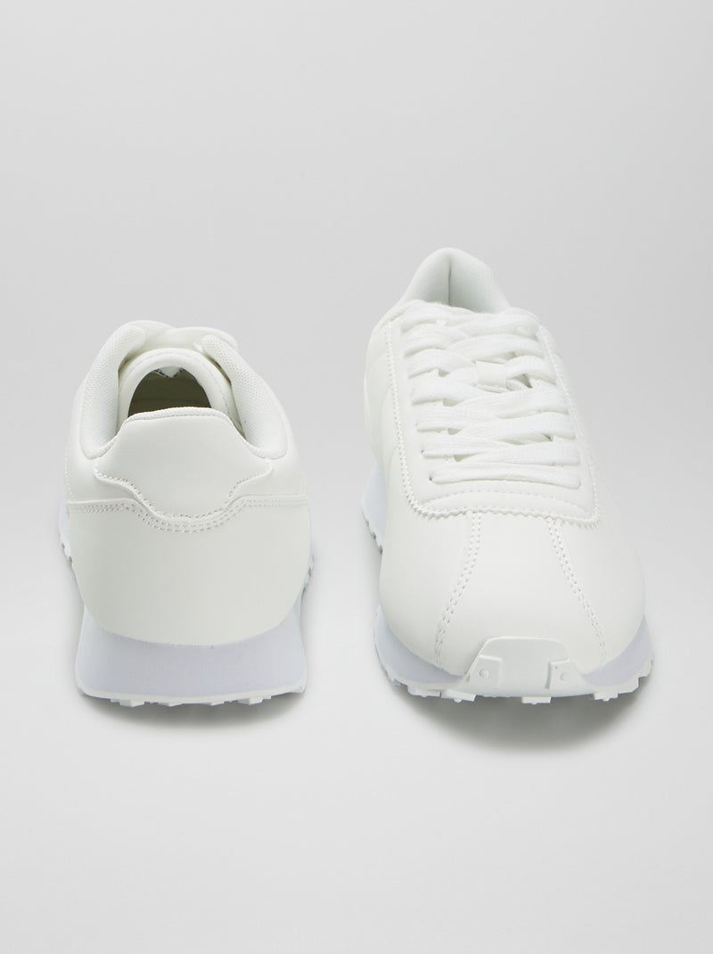 Baskets basses style rétro Blanc - Kiabi