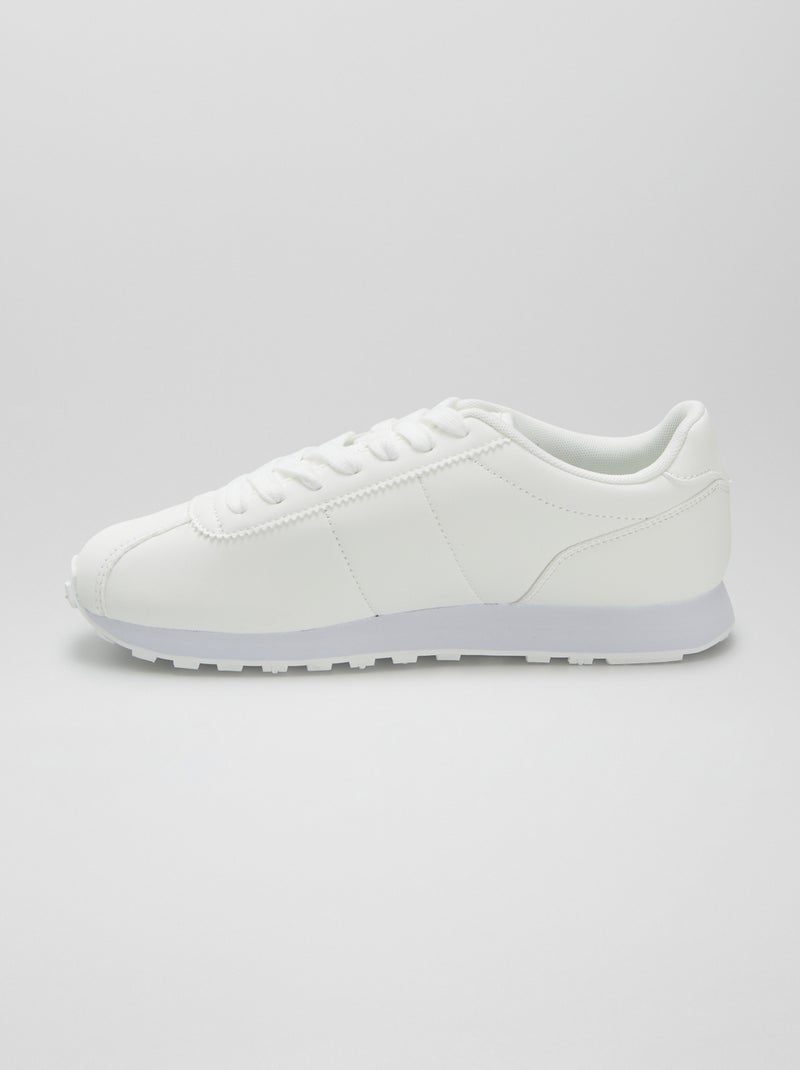 Baskets basses style rétro Blanc - Kiabi