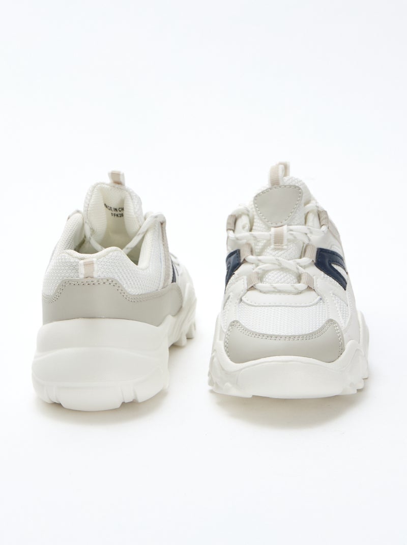 Baskets basses style running Gris - Kiabi