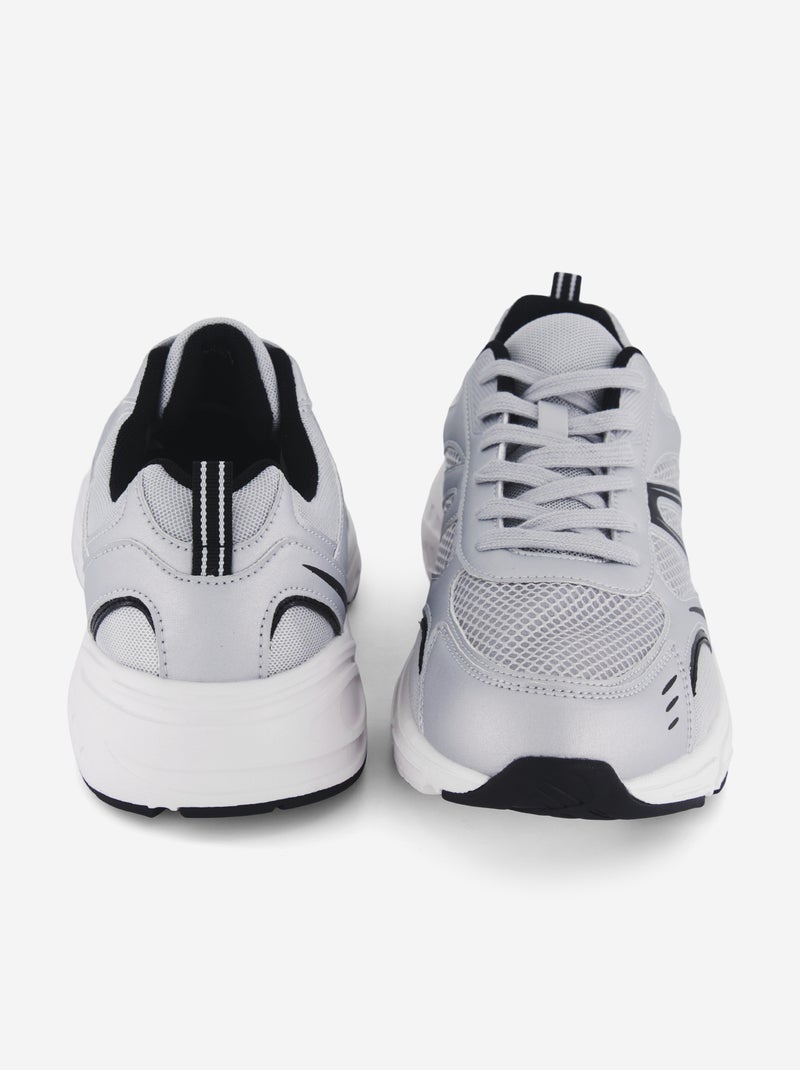 Baskets de sport en mesh Gris - Kiabi