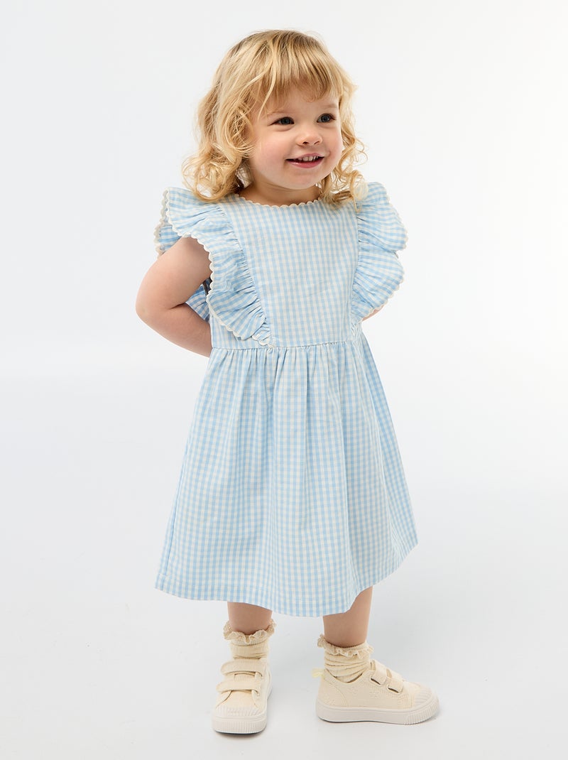 Baskets en toile imprimé damiers Beige - Kiabi