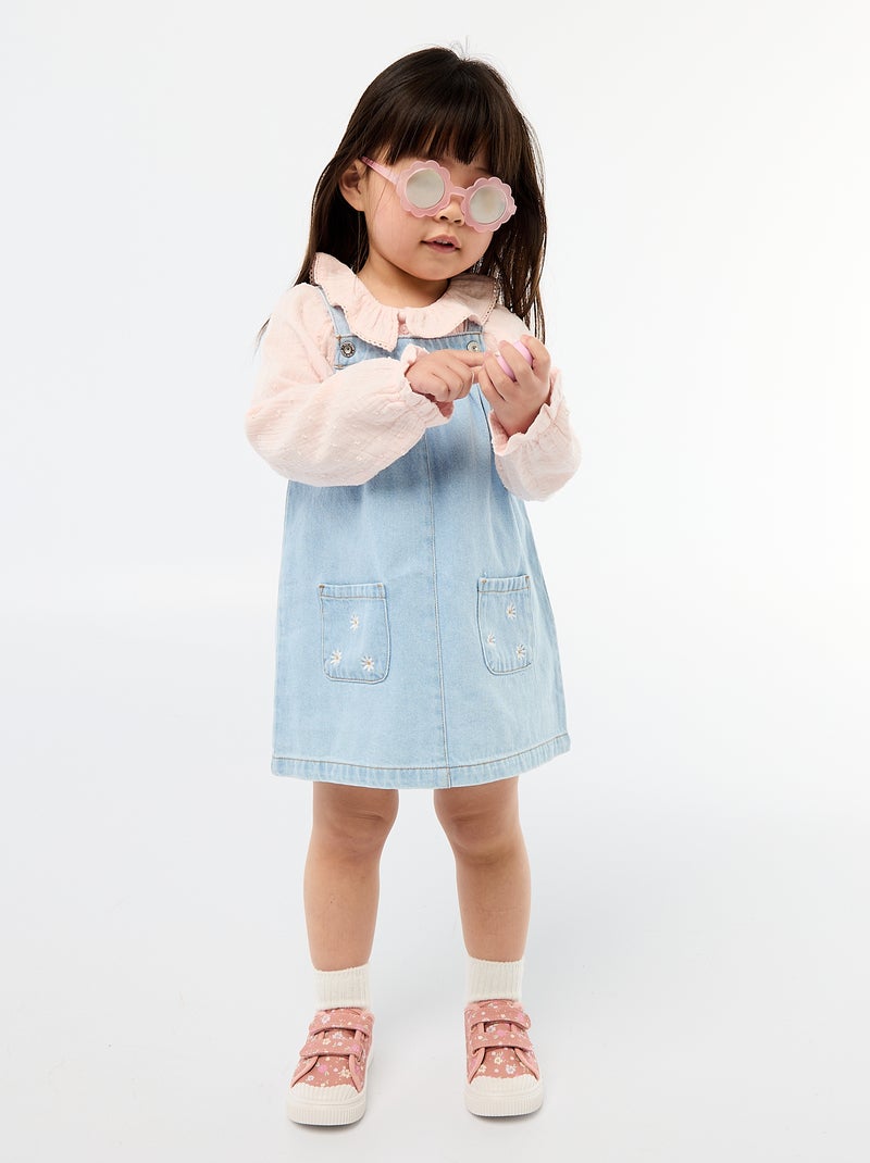 Baskets en toile imprimé damiers Rose - Kiabi