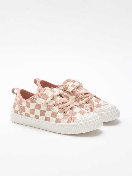 Baskets en toile imprimé damiers - Kiabi