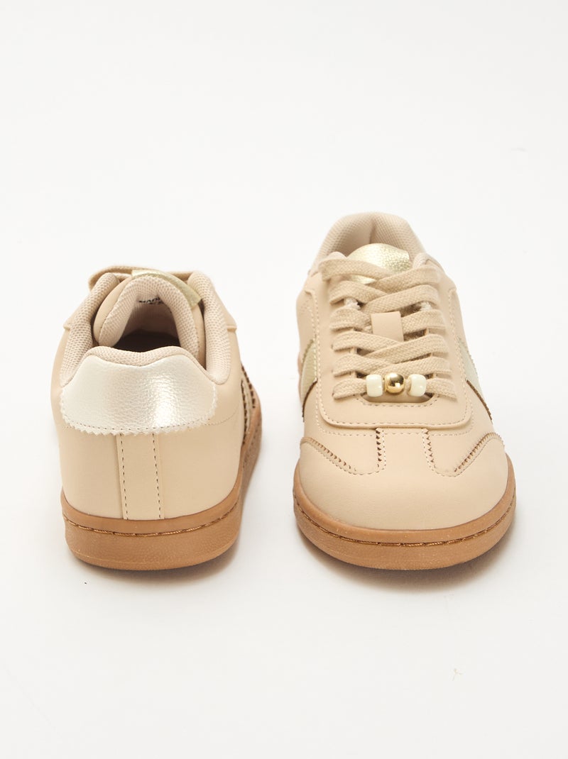 Baskets mode avec empiècements imprimés léopard Blanc - Kiabi