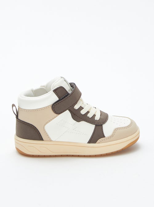 Baskets montantes à scratchs et lacets - Kiabi