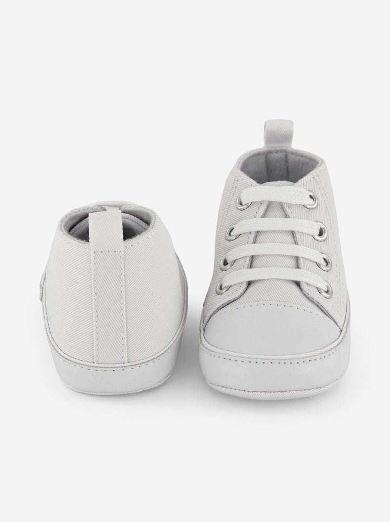 Baskets montantes en toile blanc - Kiabi