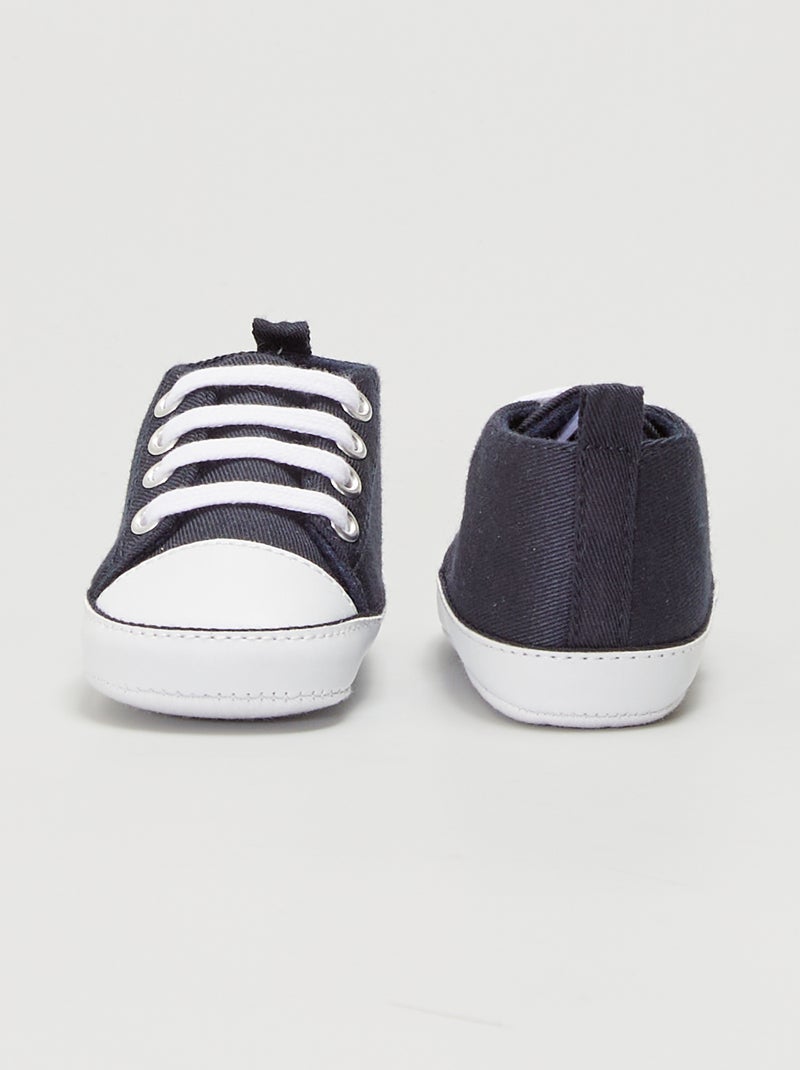 Baskets montantes en toile marine - Kiabi
