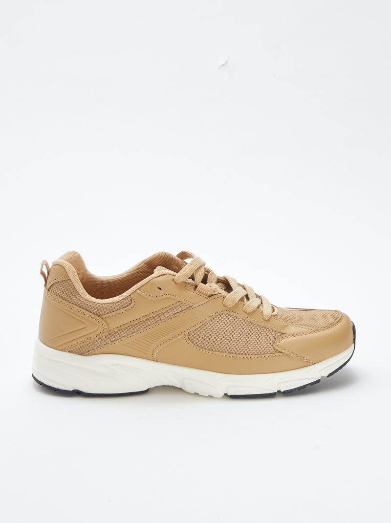 Baskets running en mesh BEIGE - Kiabi