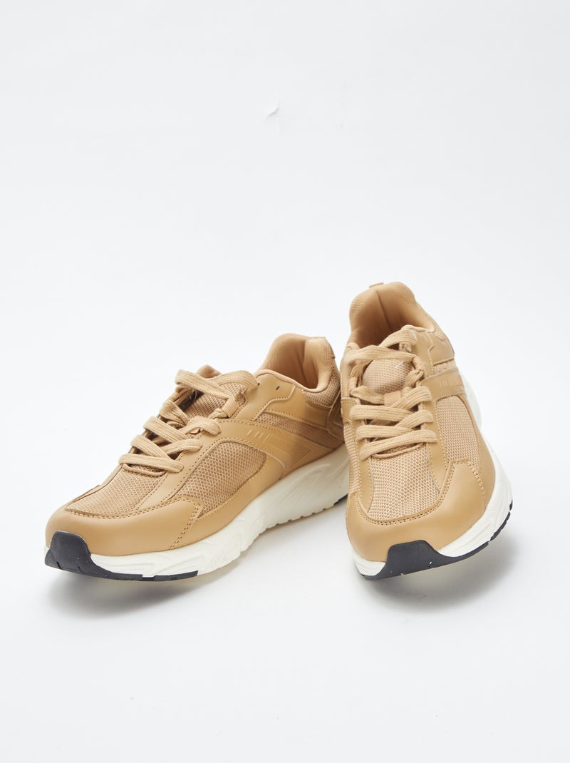 Baskets running en mesh BEIGE - Kiabi