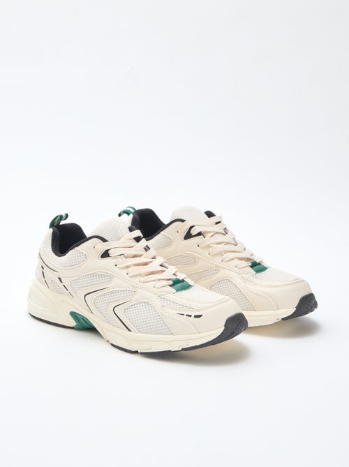 Baskets running en mesh et simili tricolore - Kiabi