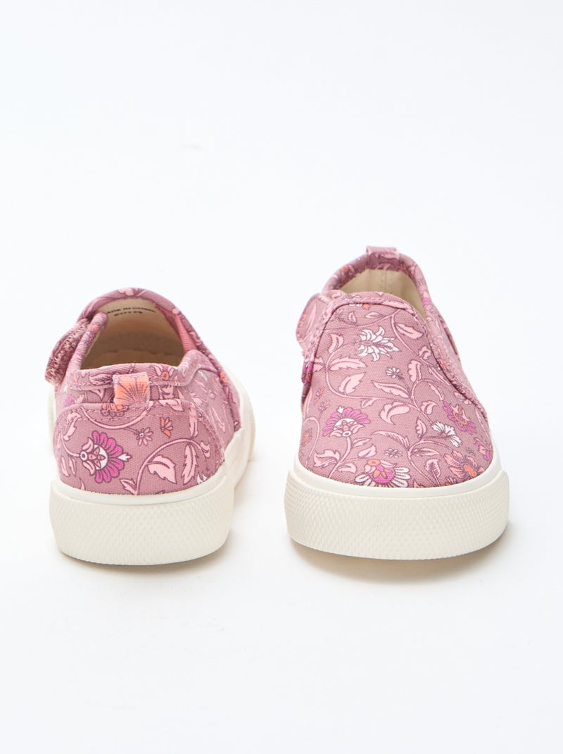 Baskets slip-on à fleurs Rose - Kiabi