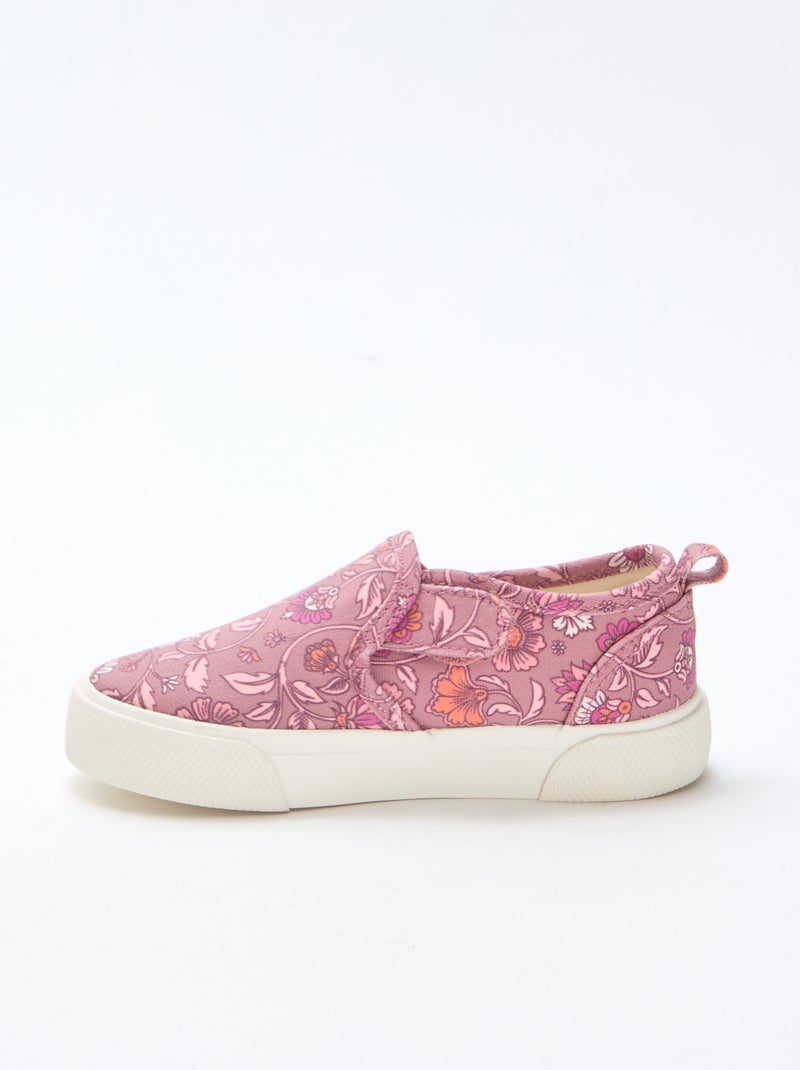 Baskets slip-on à fleurs Rose - Kiabi