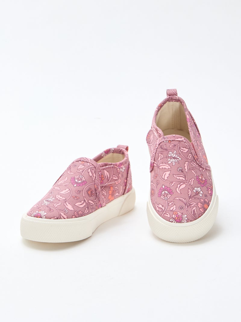 Baskets slip-on à fleurs Rose - Kiabi