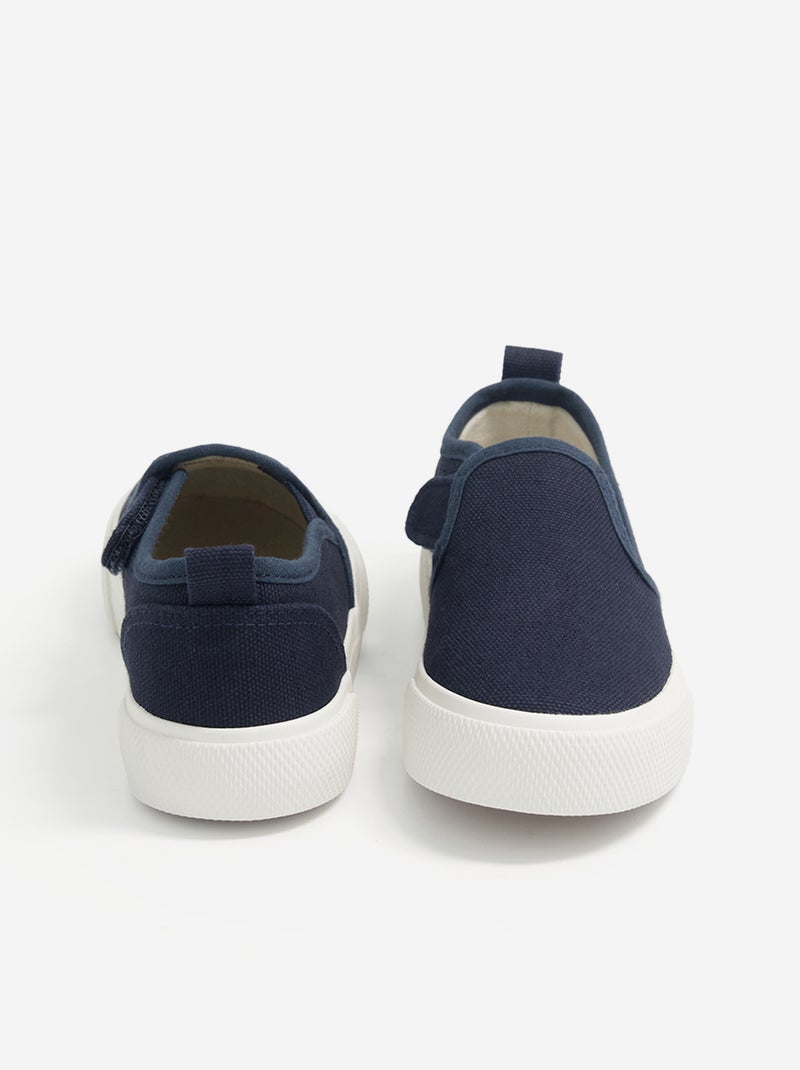 Baskets slip-on avec scratchs à motif Bleu - Kiabi