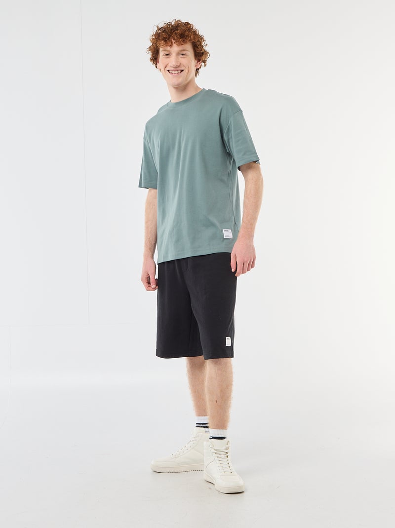 Baumwoll-Rundhals-T-Shirt Blau - Kiabi