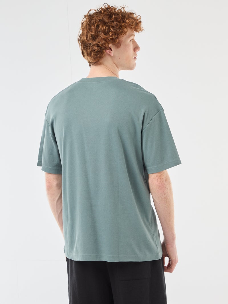 Baumwoll-Rundhals-T-Shirt Blau - Kiabi