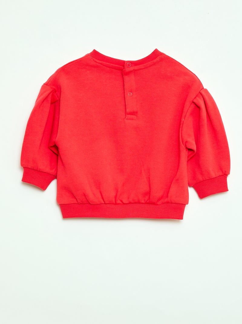 Baumwoll-Sweatshirt mit Motiv auf der Vorderseite Rot - Kiabi