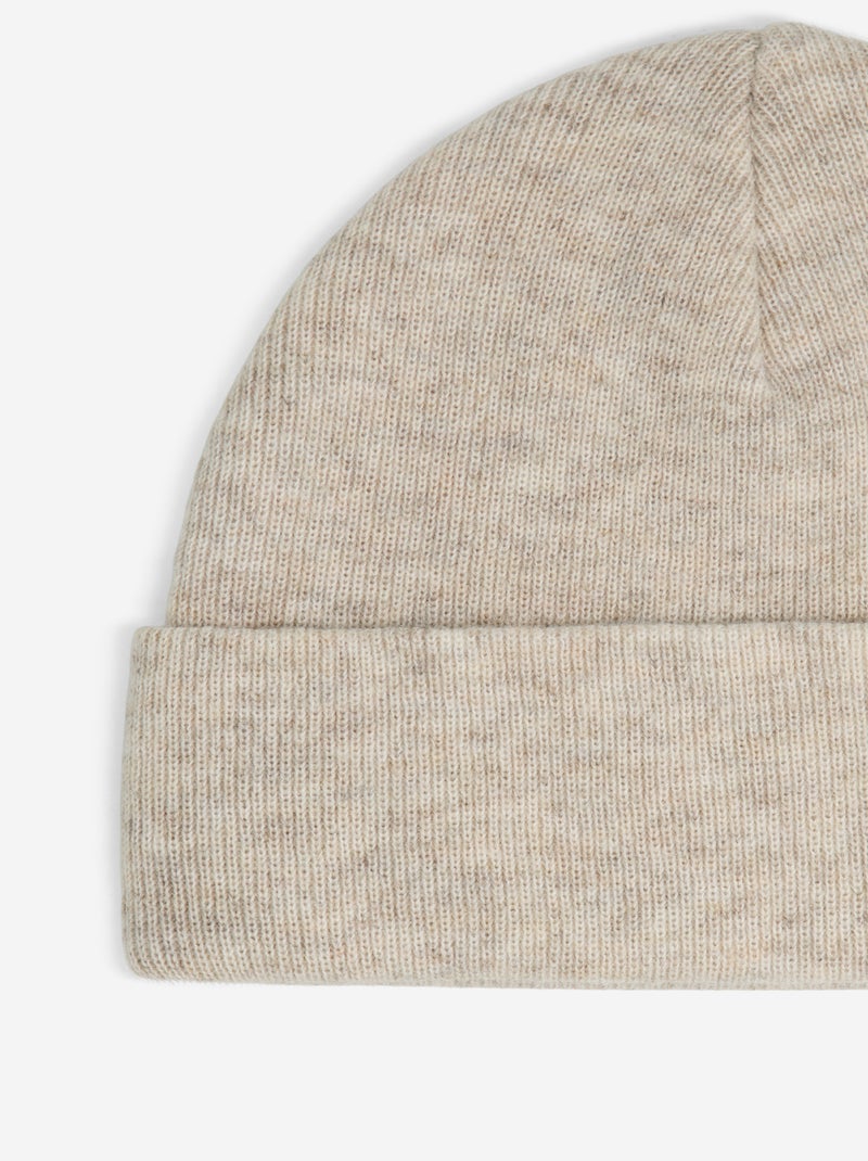 Beanie with front label Beige - Kiabi