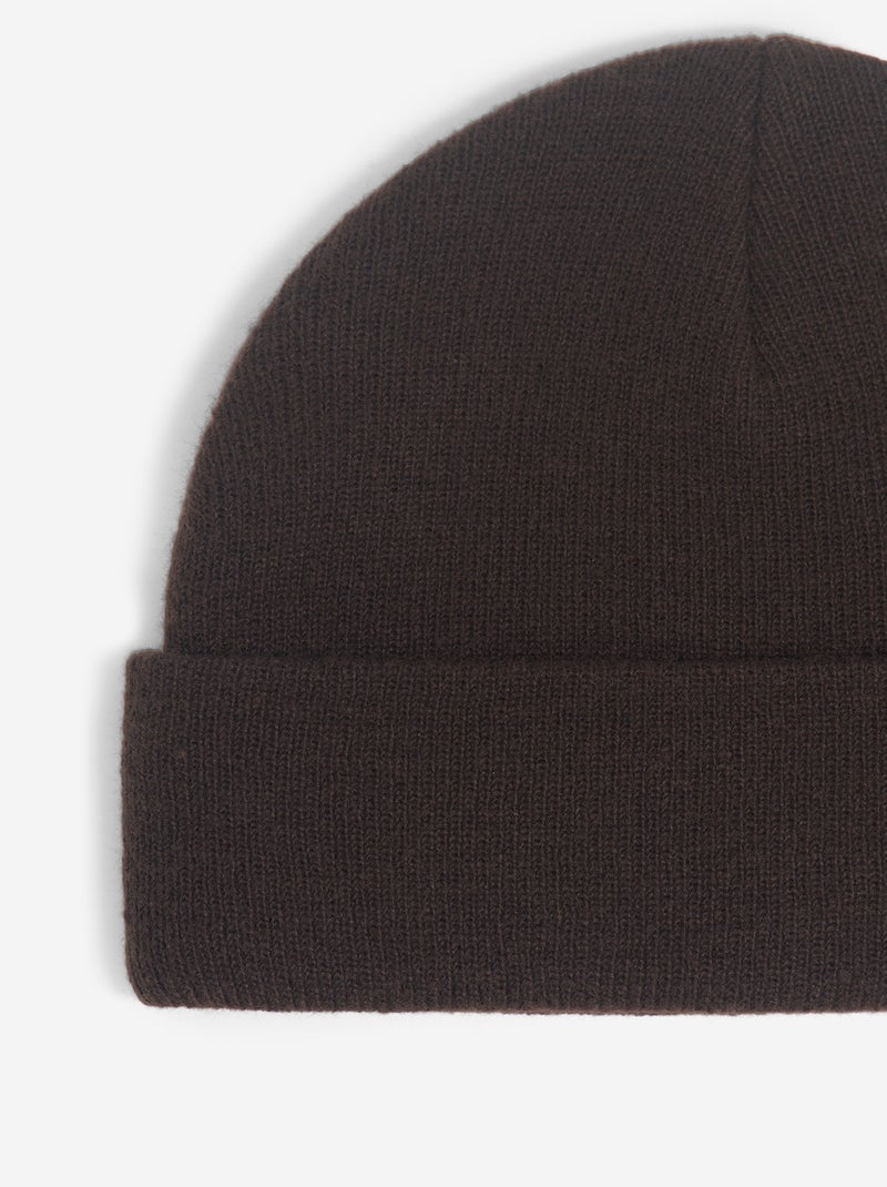 Beanie with front label Brown - Kiabi