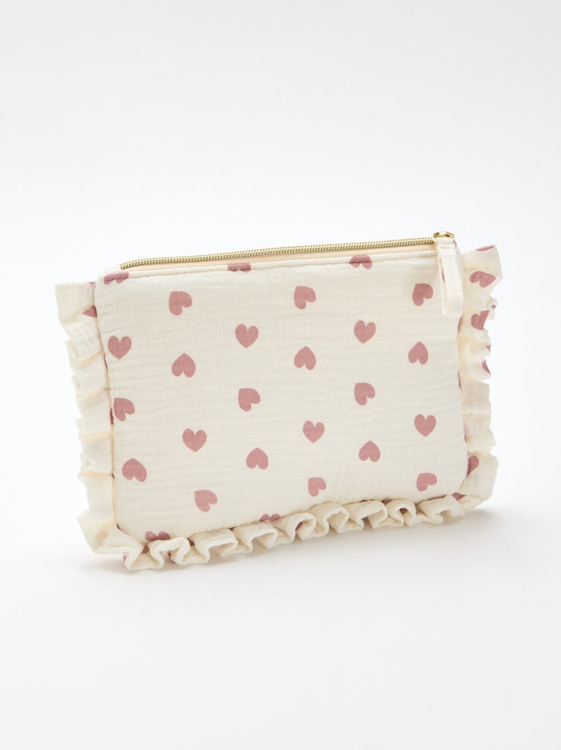 Beauty case in garza di cotone Beige - Kiabi
