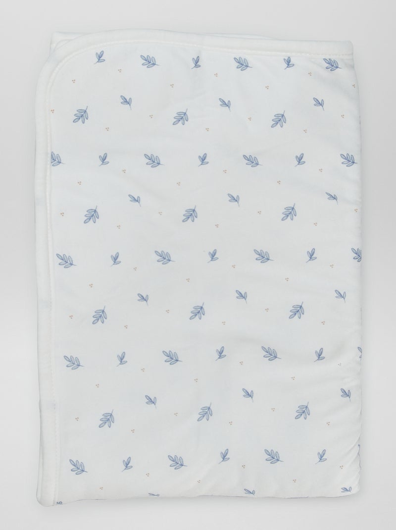 Bedruckte Babydecke Weiß mit Blumen - Kiabi