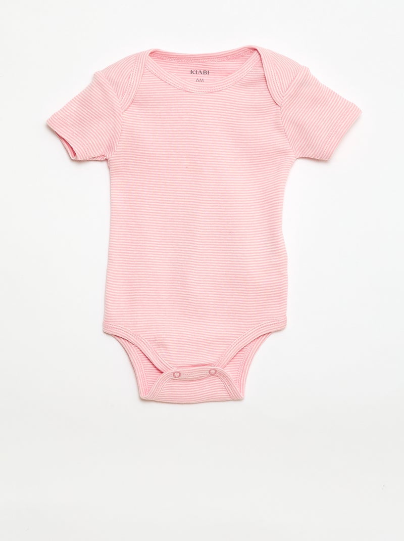 Bedruckte Baumwoll-Bodys – 3er-Set Rosa - Kiabi