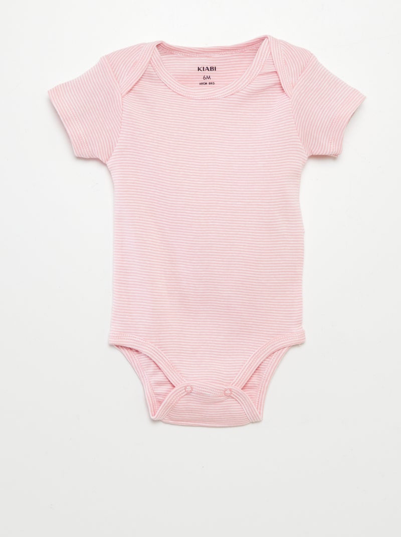 Bedruckte Baumwoll-Bodys – 3er-Set Weiß/rosa - Kiabi