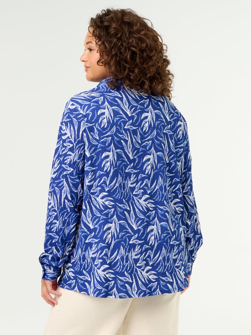 Bedruckte Crêpe-Bluse Bleu - Kiabi