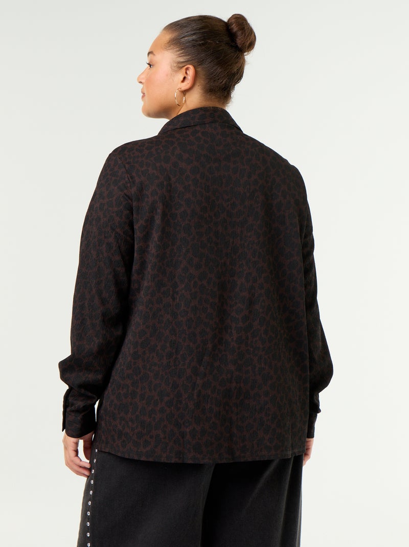 Bedruckte Crêpe-Bluse Marron - Kiabi