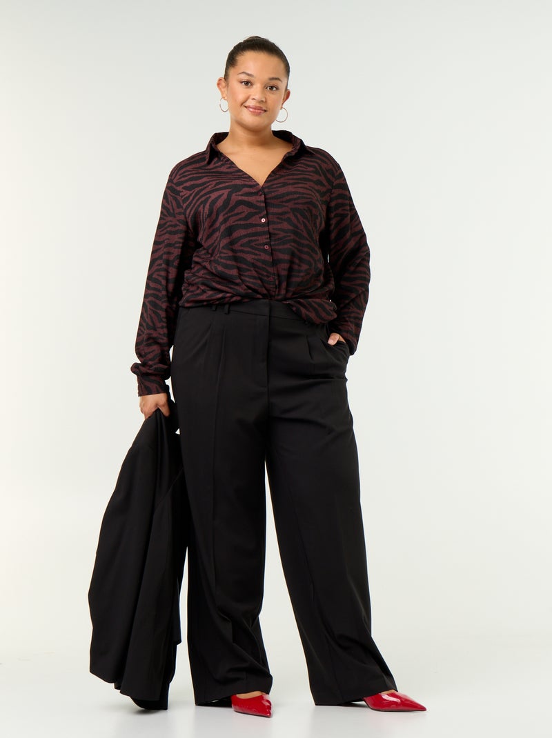 Bedruckte Crêpe-Bluse Violet - Kiabi