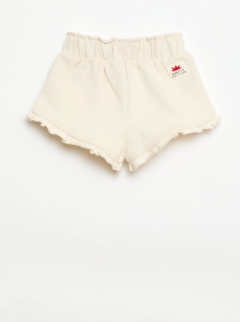 Bedruckte Jersey-Shorts Weiß - Kiabi