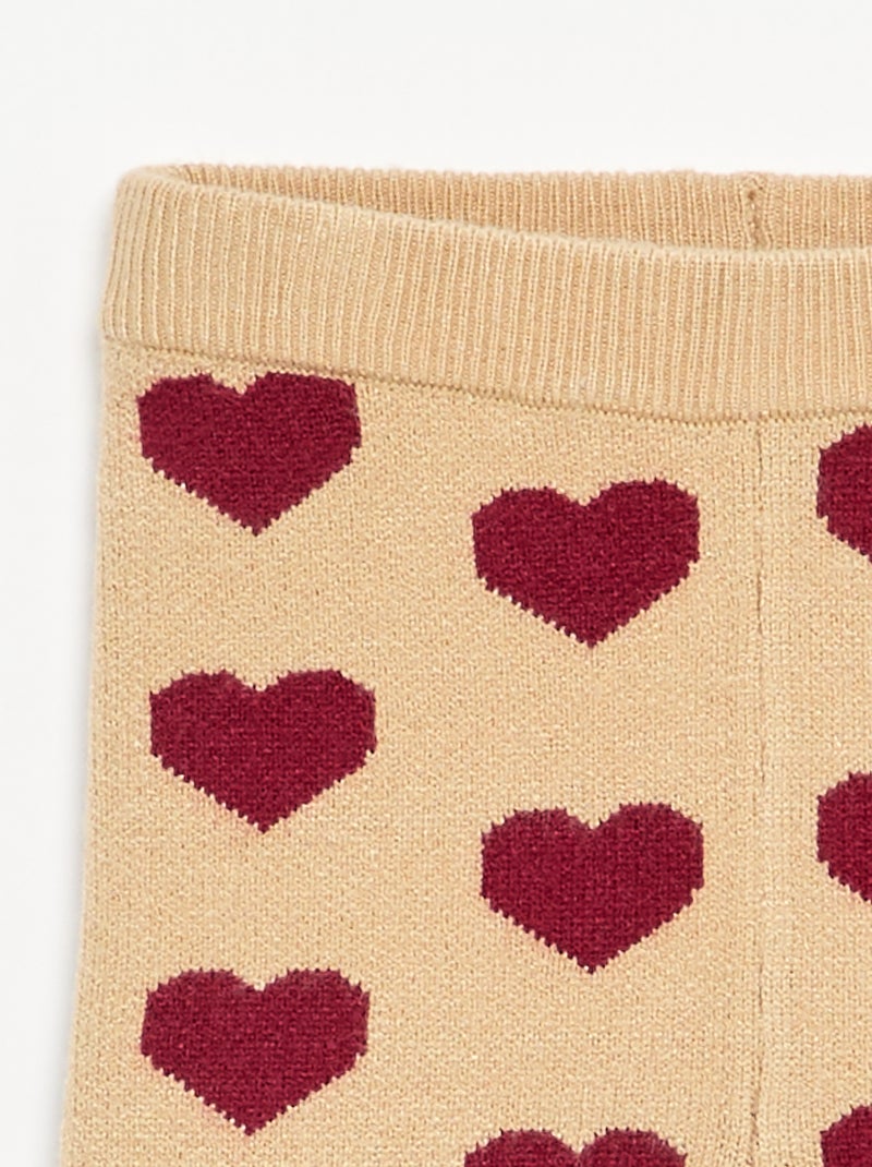 Bedruckte Leggings aus Kompaktstrick Beige - Kiabi
