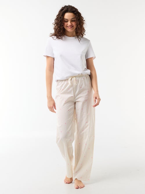 Bedruckte Pyjamahose aus Baumwoll-Voile - Kiabi