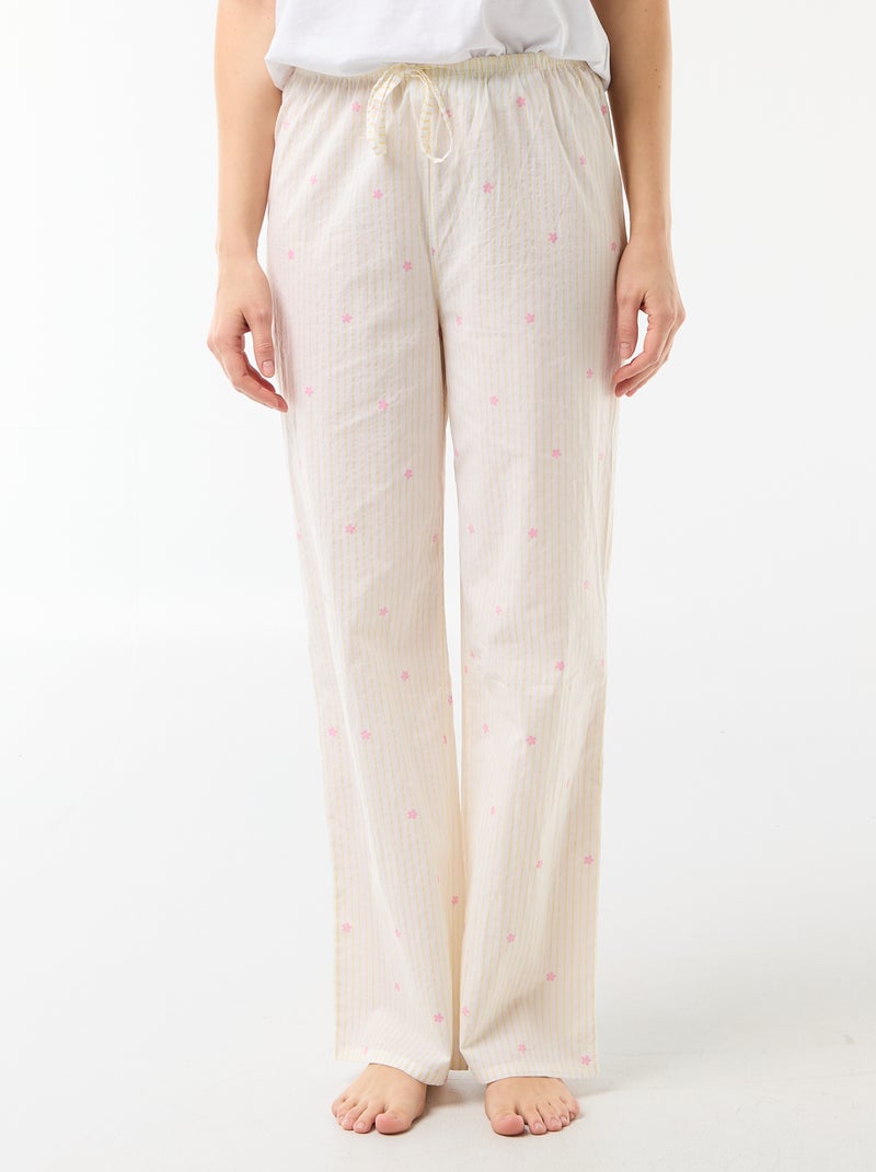 Bedruckte Pyjamahose aus Baumwoll-Voile GELB - Kiabi