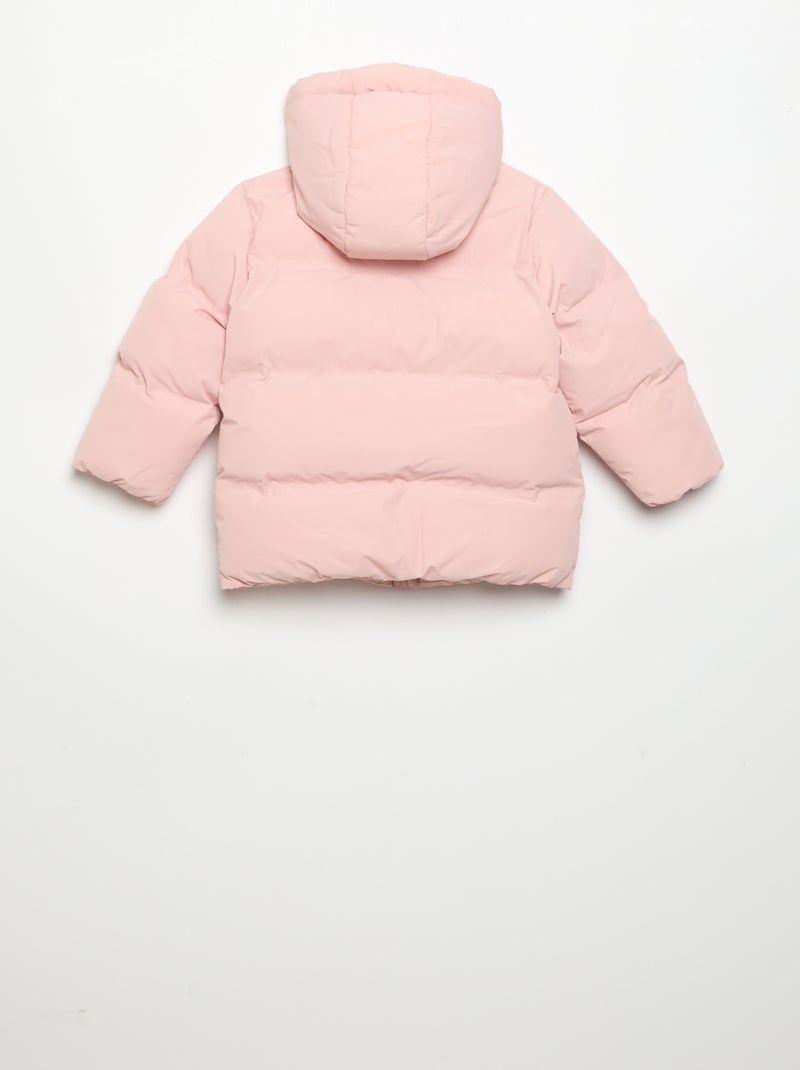 Bedruckte Steppjacke mit Kapuze Rose - Kiabi