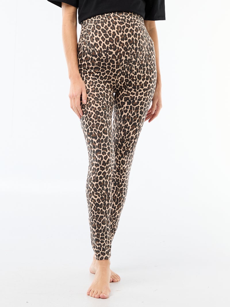 Bedruckte Umstandsleggings beigefarbener Leopardenprint - Kiabi