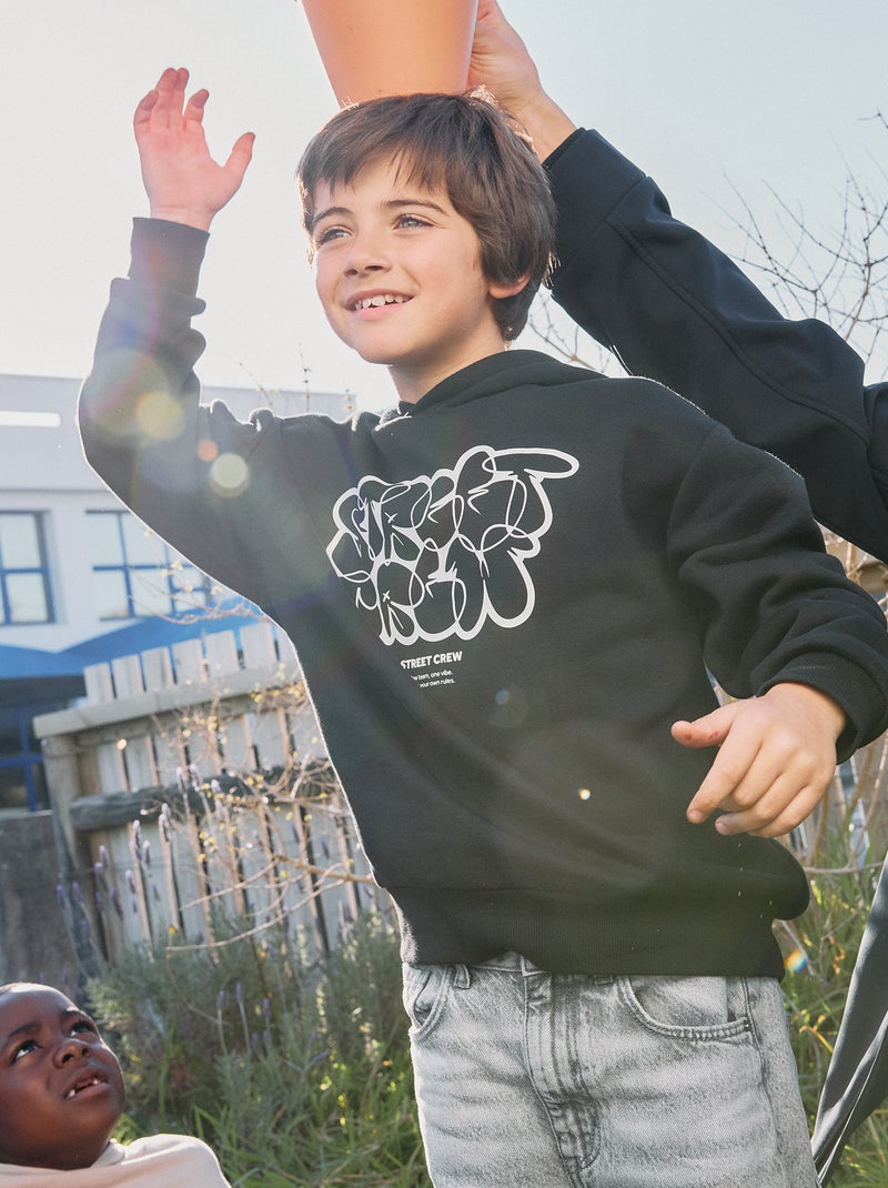 Bedruckter Kapuzenpullover Noir - Kiabi