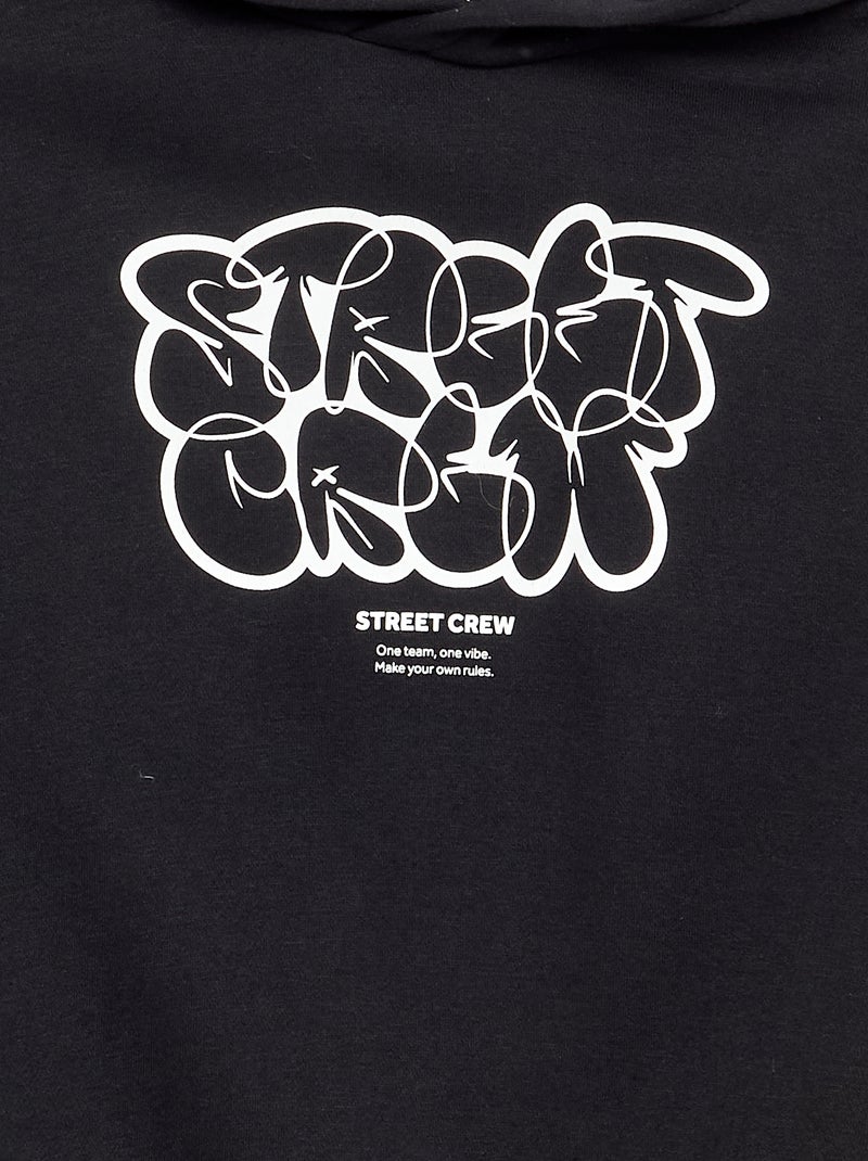 Bedruckter Kapuzenpullover Noir - Kiabi