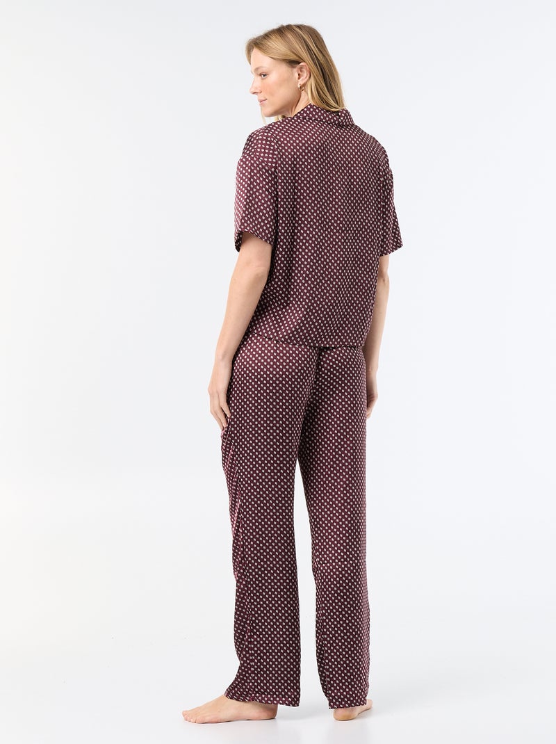 Bedruckter Pyjama aus leichter Maschenware Rouge - Kiabi