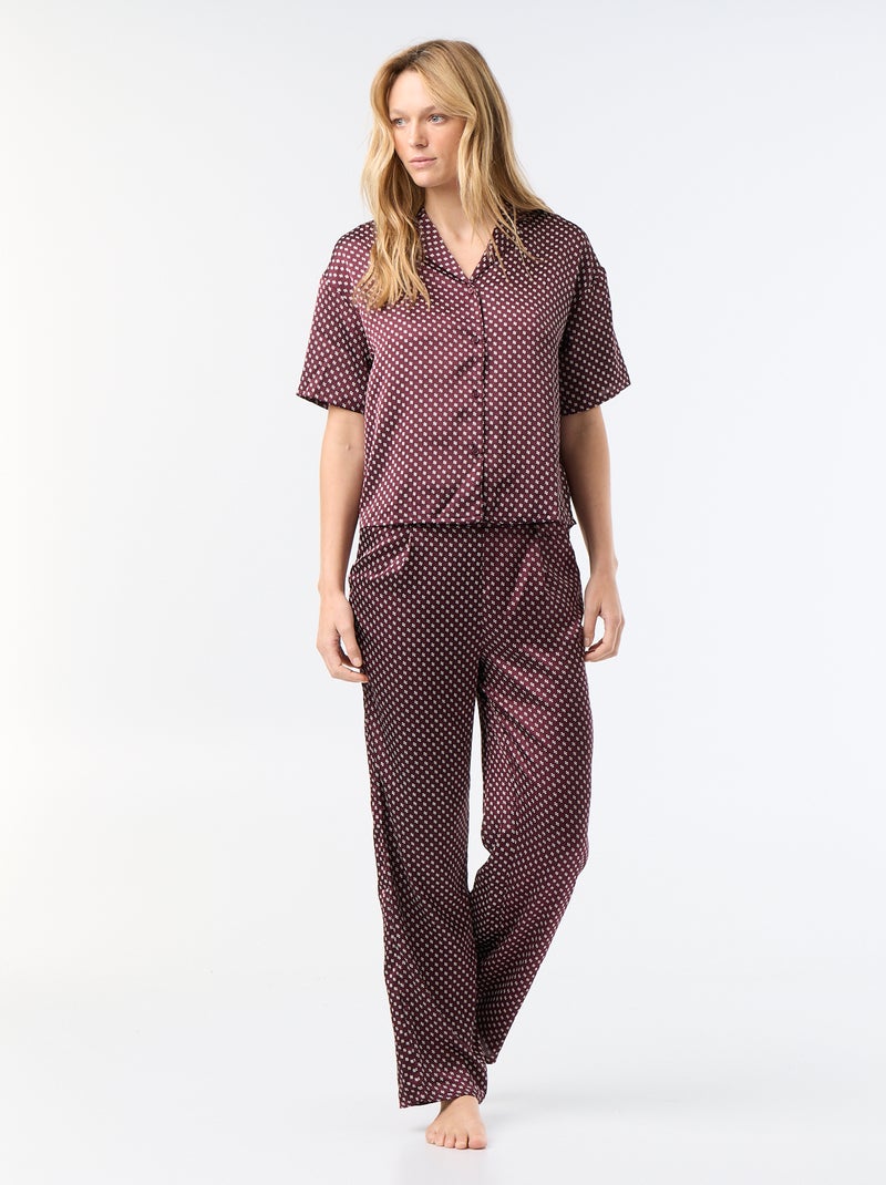 Bedruckter Pyjama aus leichter Maschenware Rouge - Kiabi